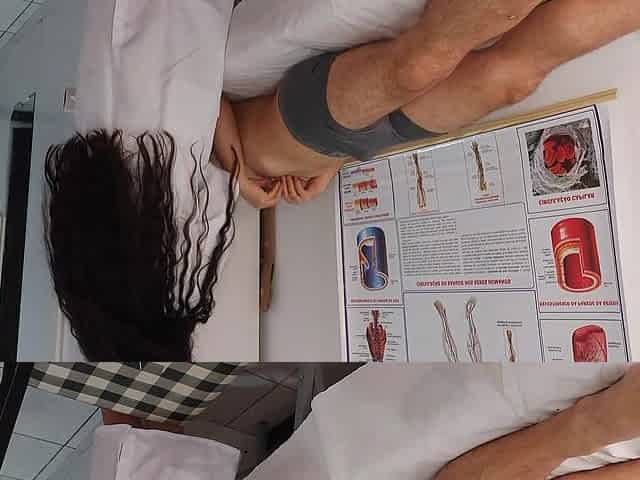Curvy Nurse Notices Patient Unexpected Erection During Routine Treatment
