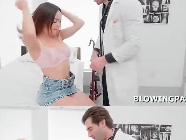 Teen 18+ Patient Giving Her Doctor Blowjob With Rissa May And Big T