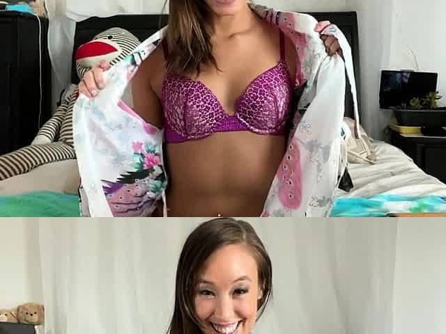 Small titted brunette amateur anal nailed at home