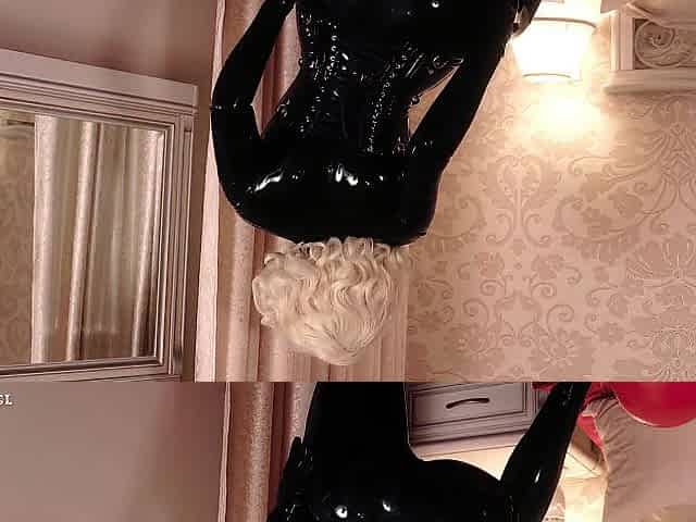 Latex rubber Looner mother I'd like to fuck masturbate with pierced cunt and air balloons