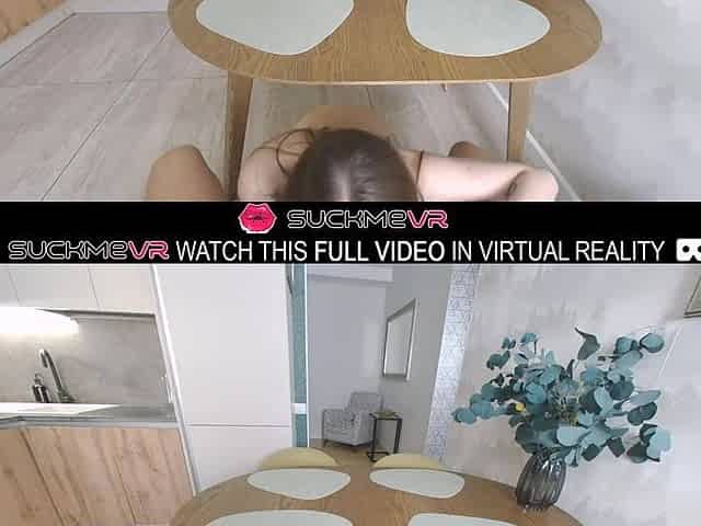 Slender brunette hair Kwini Kim gets drilled hard in the kitchen,in VR.