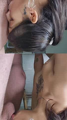 deepthroat POV oral-job with jizz flow o