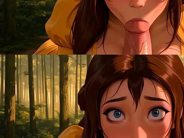 Deep in the forest Jane bounces wildly on Tarzan's cock (AI)