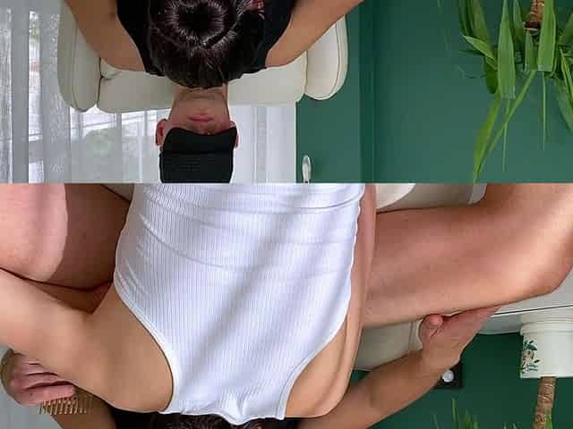 Guy with a big dick cum on long and beautiful hair, after