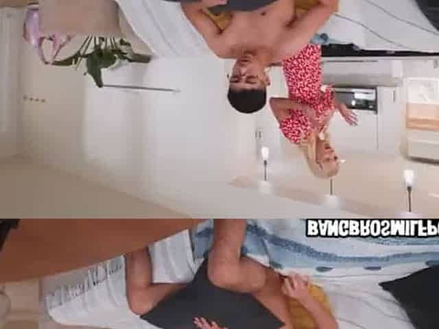 Hot milf with huge tits catches her stepson jerking