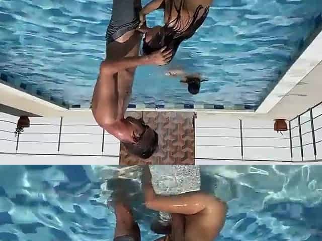 I screw my stepdaughter in the pool to watch that anything is outside the abode