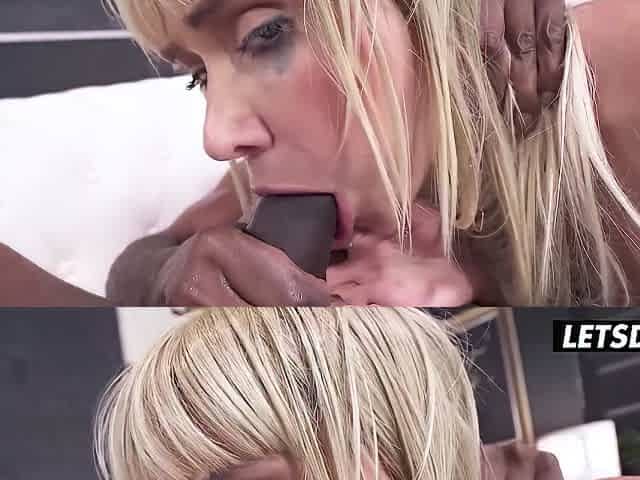 Hot Blonde Jumps On Black Cock Like A Champ