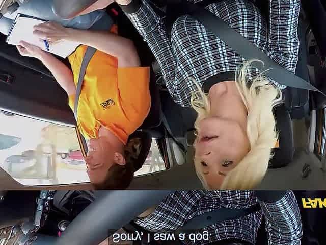 Hawt Golden-haired Cougar bangs a driving instructor - Fake Driving School