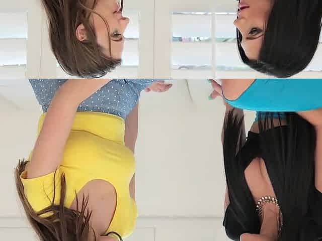 Elektra Rose and Jaclyn Taylor are sexy lesbos tongue on