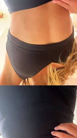 Naughty blonde teen in mini skirt masturbates in library
