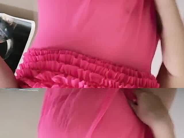 Masturbating in Pink Underware