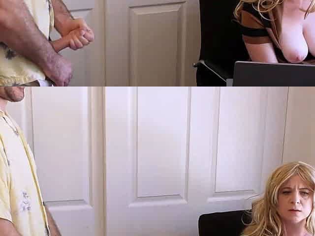 stepmom fucked in the office while working