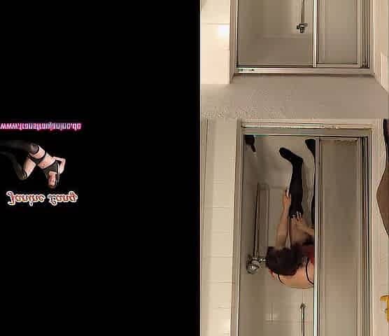 1st time anal in the shower in underware
