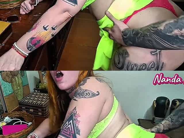 Hot Latina Fucking Her Neighbor Gets Cum on Big Ass