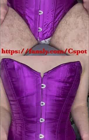 Cspot in a Purple Corset Edging to a Loud Orgasm