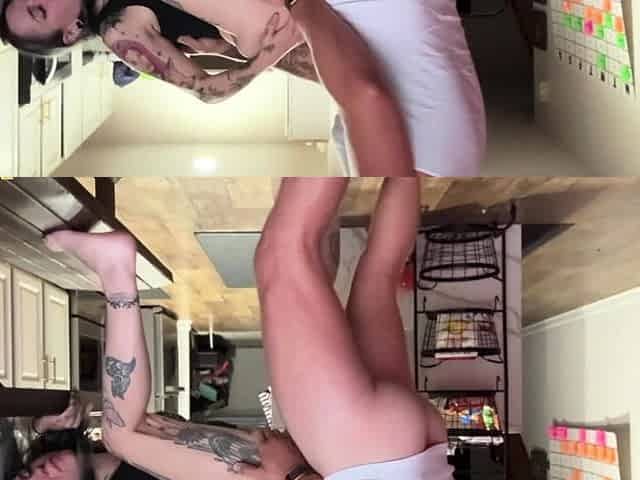 GOTH girlfriend gets CREAMPIED in the Kitchen