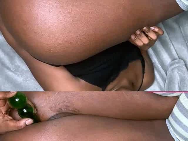 Big Ass Ebony Babe Anal Play with Toy