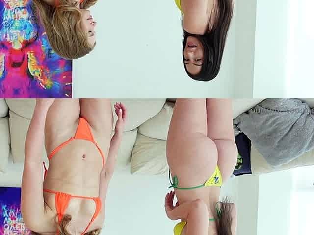 Female agent fucks brunette lesbian babe with cucumber