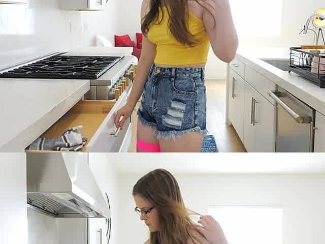 Ava Marina seduces Danny Steele with her juicy hot ass in the kitchen.