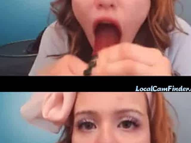 Redhead Amateur's Webcam Dildo Show