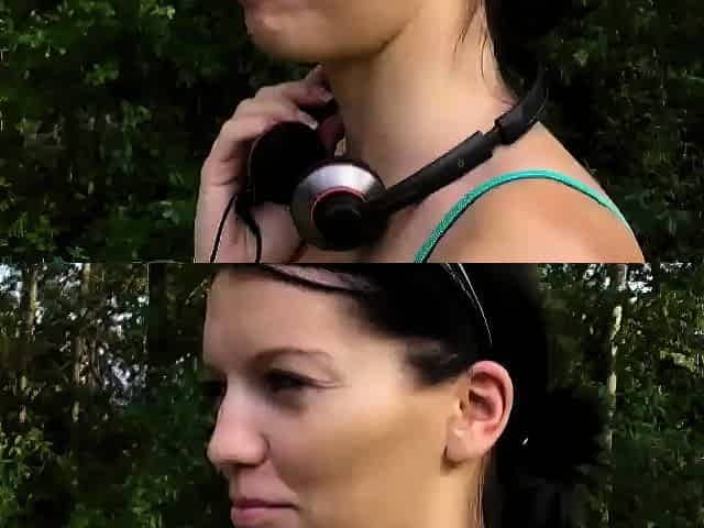 Brunette from village blowjob outdoors