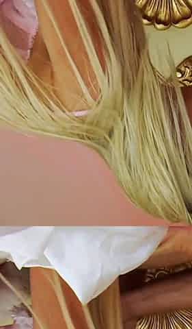 Sweet blonde babe with big tits fucked in her pussy hard