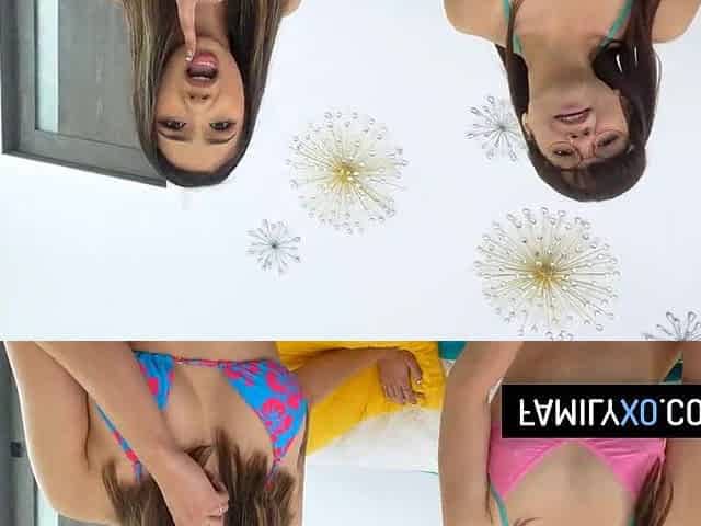 Perv stepfather has trio with her stepdaughter and her bestie on the spring break