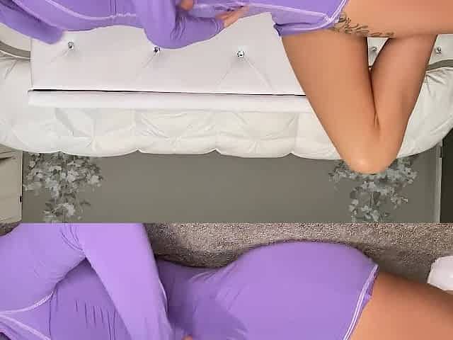 Fit hottie in costume stretches and widens twat OnlyFans clip