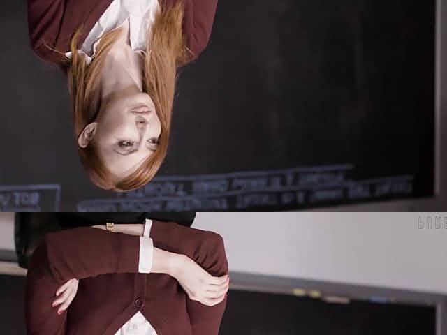 Redhead model drops her panties to have a lesbian threesome
