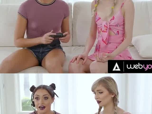 Horny Turns Focused Gamer Girlfriend Avi Loves Shoulder Rub Into Hot Pussy Fingering