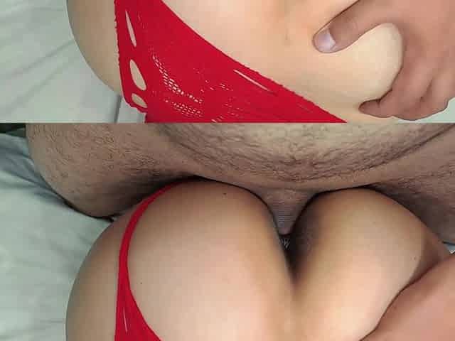 Horny Cheating Latina MILF Fucked Hard in Doggy by Her Lover and Filled with Creampie