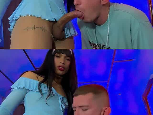 I Suck My Curved and Hard Guy and I Make a Mess of Milk in His Throat