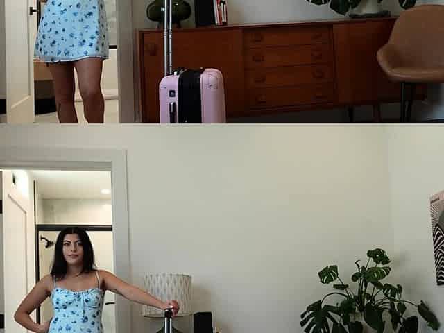 British STEP-SIS forgot to wear panties to bed - Gal