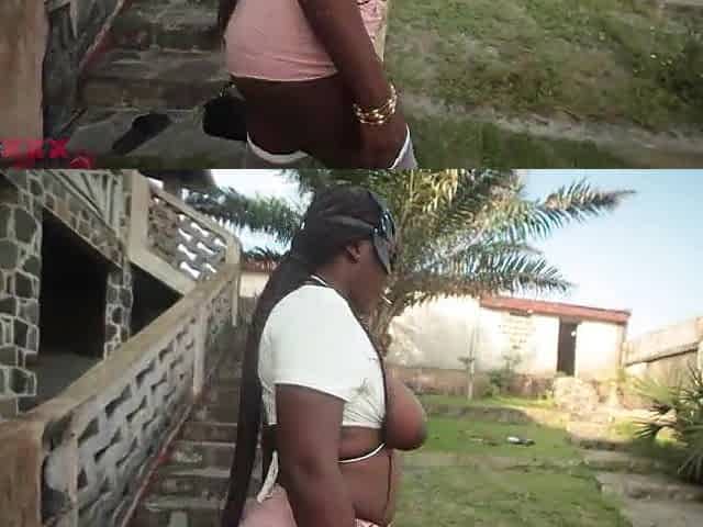 Breasty black bitch came home to ride my weenie