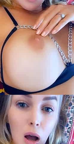Cute blonde with big boobs solo