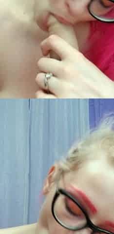 Amateur blonde girlfriend toyed and facialized