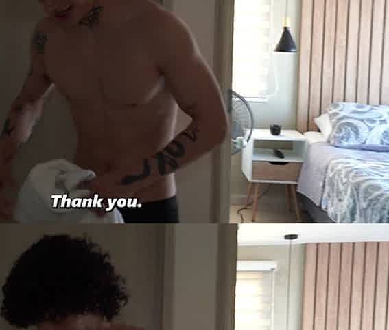 I Steal My Blonde Busty Stepmom's Towel and Fuck Her on the Couch