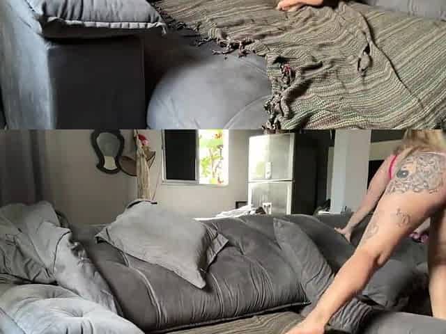 Alone at home I get very slutty, I wank on the bed until I cum deliciously