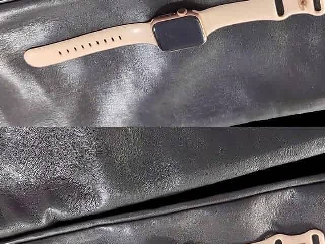 Jizz flow on Girlfriend's Apple See with Soft Pink Band