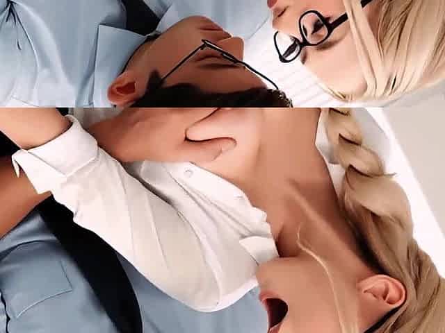 Lustful Blond Secretary Gets Drilled by Coworkers in Office (AI Generated)