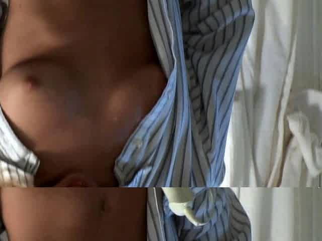 Pink pussy busty babe solo toy vibration during masturbation