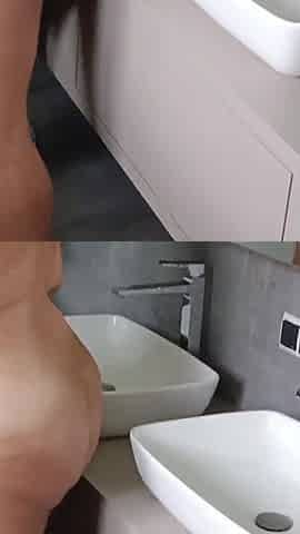 Junior Is Sitting at the Toilet and I Am Cleaning the Bathroom Naked in Front of Him