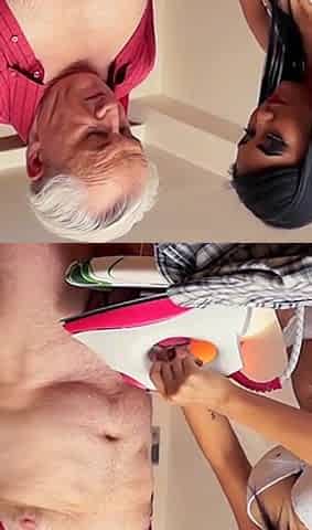 Kim XXX - Sexy Housekeeper Ironing Handjob