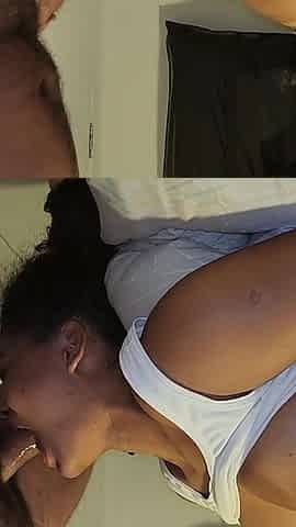 3 Months Pregnant Woman with Swollen Breasts Taking Cum Down Her Throat