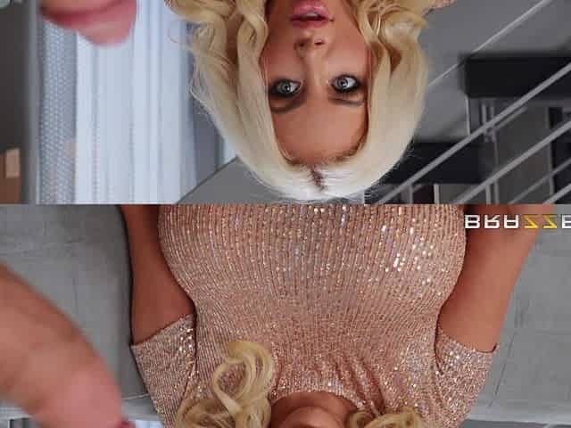 Blonde wife Nicelette Shea drops on her knees to suck a dick