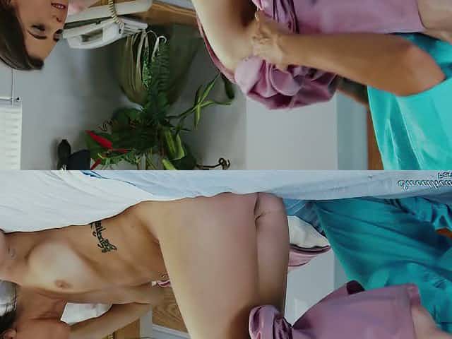 Sex-appeal nurse gets her pussy licked by horny lesbian patient Dana Vespoli