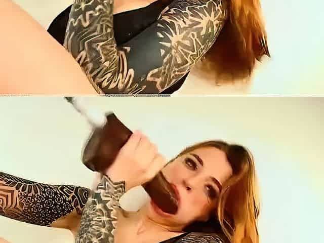 European amateur redhead masturbates on webcam