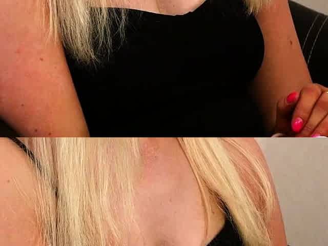 Amateur Blonde Blowjob handjob and cumshot