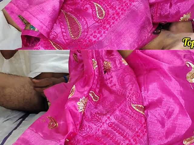 Sex with Indian Stepsister-in-law in Pink Saree - Desi Gorgeous Bhabhi Bed Share Sex