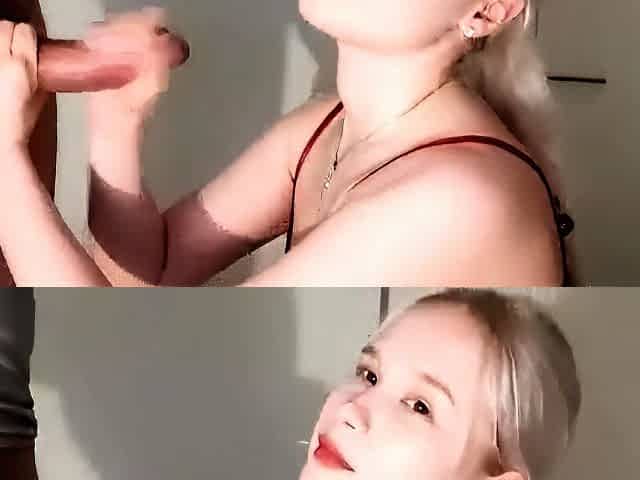 Blonde Blowjob Babe Performs A Sloppy POV Cocksucking